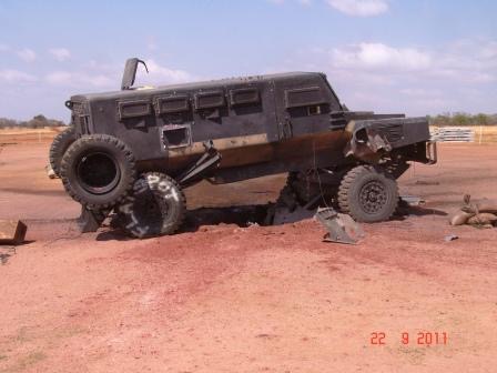 Blast Pic REVA V after Armored vehicle explosion testing