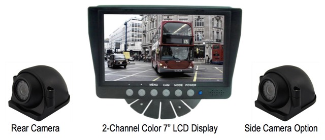 Low cost LCD rear vision vehicle camera system LCD display, for backup safety rear vision backup view and side view camera application SiteVer