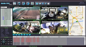 SD4C Live View 3G video streaming public transit bus surveillance camera system Quad view with map 